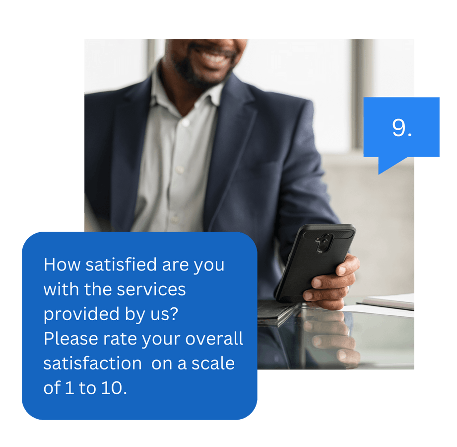 A customer giving a feedback via the text message survey service used by his service provider